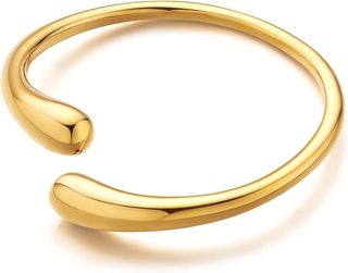 Lilie&white Adjustable Teardrop Gold Cuff Bracelet for Women Gold Bangle Bracelet Chunky Open Cuff Bangle Bracelets for Women