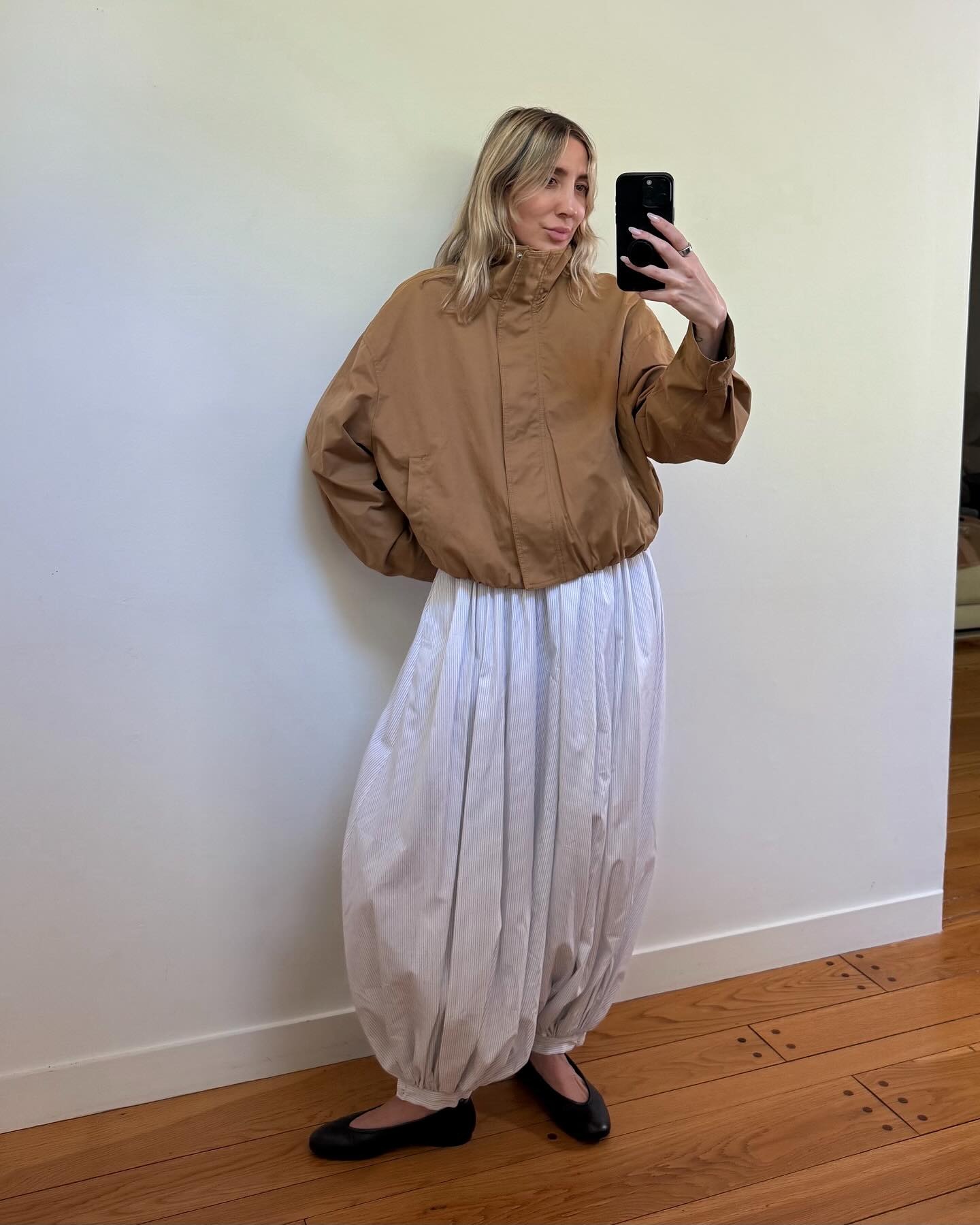 Influencer wearing billowy genie pants