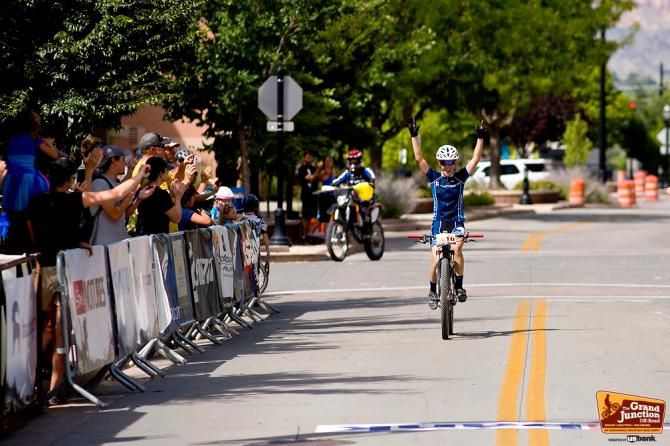 Chloe Woodruff celebrates victory