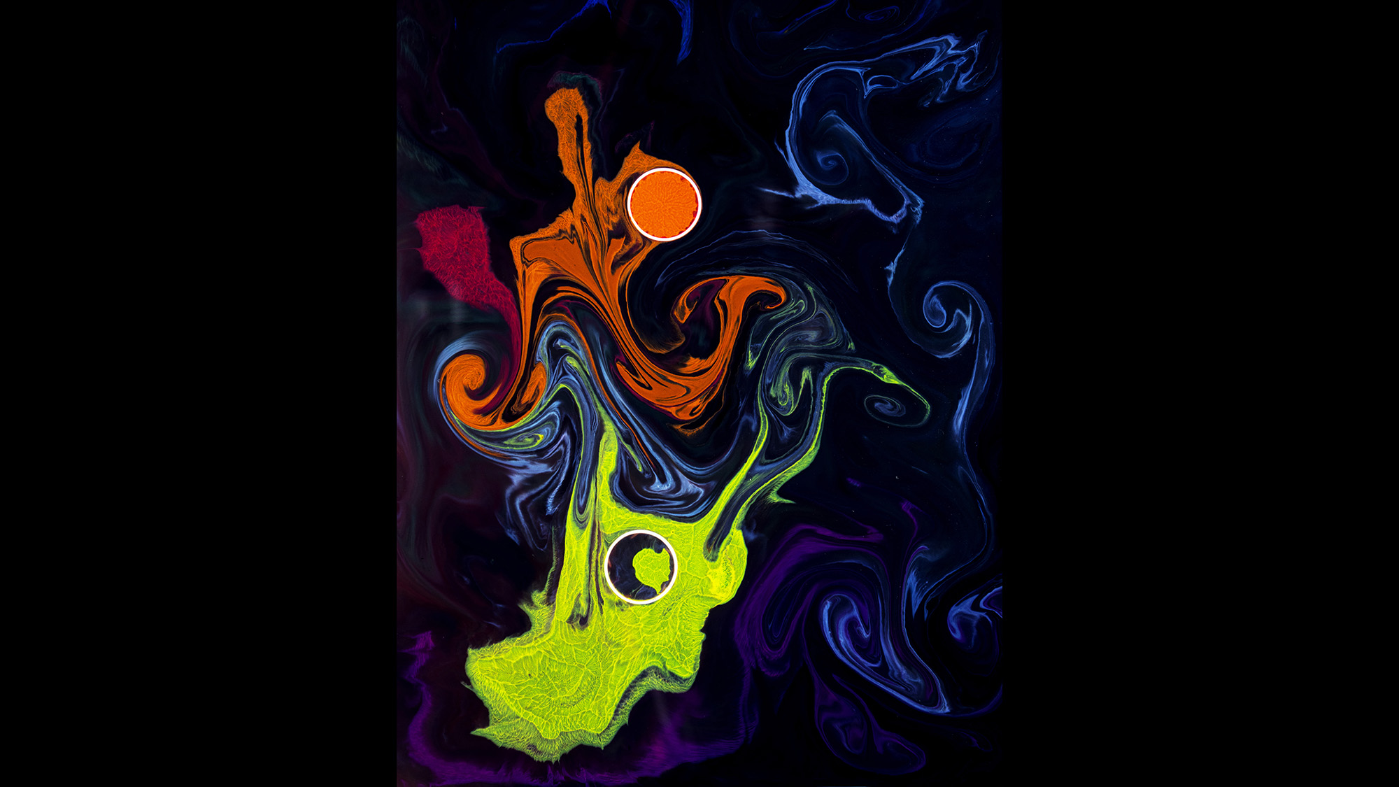 Another marbling effort, this time using two pieces of plastic to add focal points