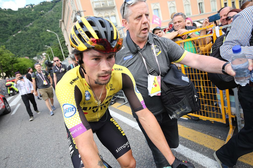 Primoz Roglic after a tough day during stage 15 at the Giro