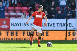 George Dobson in action during the Sky Bet League 1 match between Charlton Athletic and Wycombe Wanderers at The Valley, London on Saturday 25th March 2023. (Photo by Ivan Yordanov/MI News/NurPhoto via Getty Images)