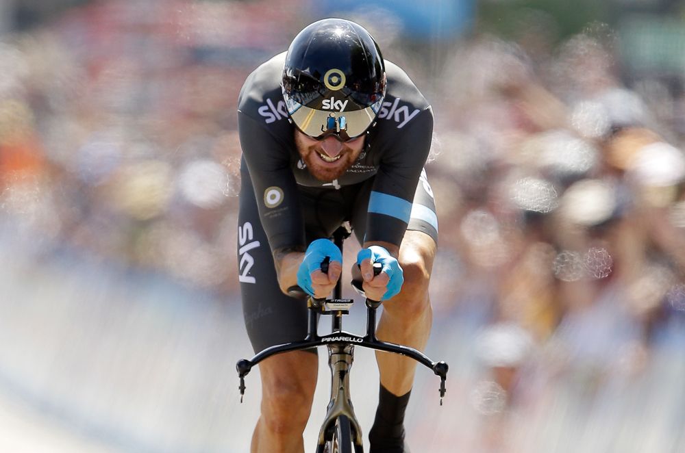 Bradley Wiggins shows the form that earned the win in Folsom in 2014.