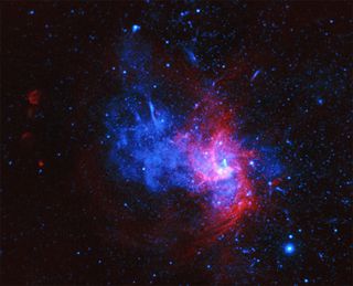 NASA's Chandra X-ray Observatory captured a supernova remnant called Sagittarius A East (Sgr A East) near the center of our Milky Way galaxy.