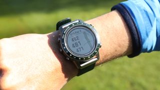 Garmin Marq golfer GPS watch on wrist