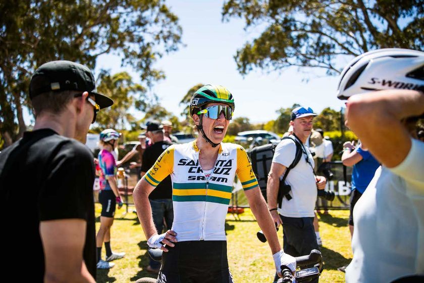 Australian Gravel Champion Courtney Sherwell (Santa Cruz-SRAM) at the 2025 edition of RADL GRVL, the gravel race which runs alongside the Tour Down Under