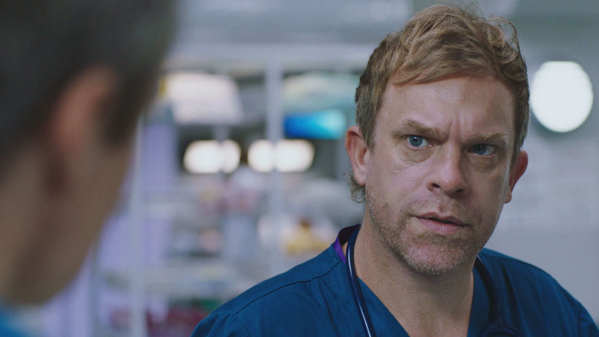 Dylan Keogh is haunted by a harrowing patient death in Casualty episode Earn Your Stripes.