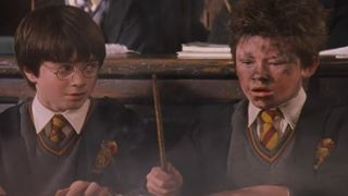 Harry Potter and Seamus Finnegan in Harry Potter and the Sorcerer's Stone