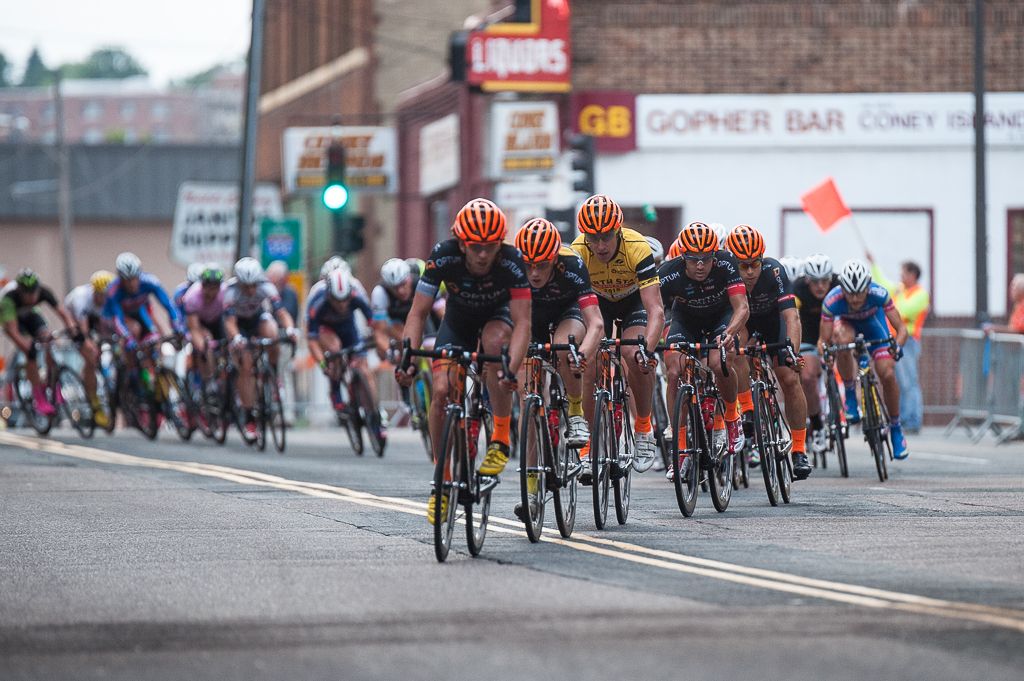 A common sight tonight, Optum with the whole team all together leading the race