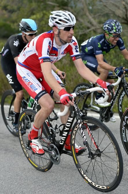 Denis Menchov (Katusha) cracked the top-ten on the Alto do Malhao finish.
