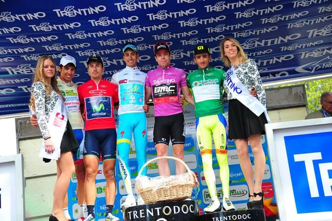 The jerseys after stage 3 of Giro del Trentino