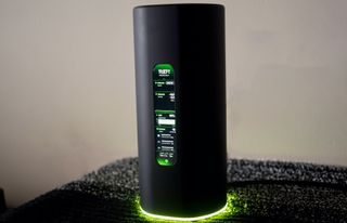 Ubiquiti Alien with green underglow and an LCD