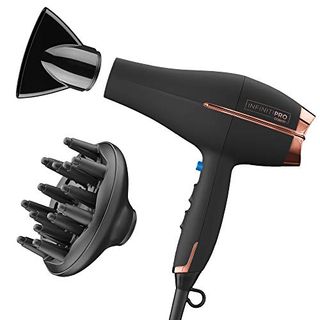 Infinitipro by Conair Hair Dryer With Diffuser | Ac Motor Pro Hair Dryer With Ceramic Technology | Includes Diffuser and Concentrator | Black | Packaging May Vary