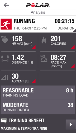 The Polar Flow app displays all your stats in an easy-to-read format.
