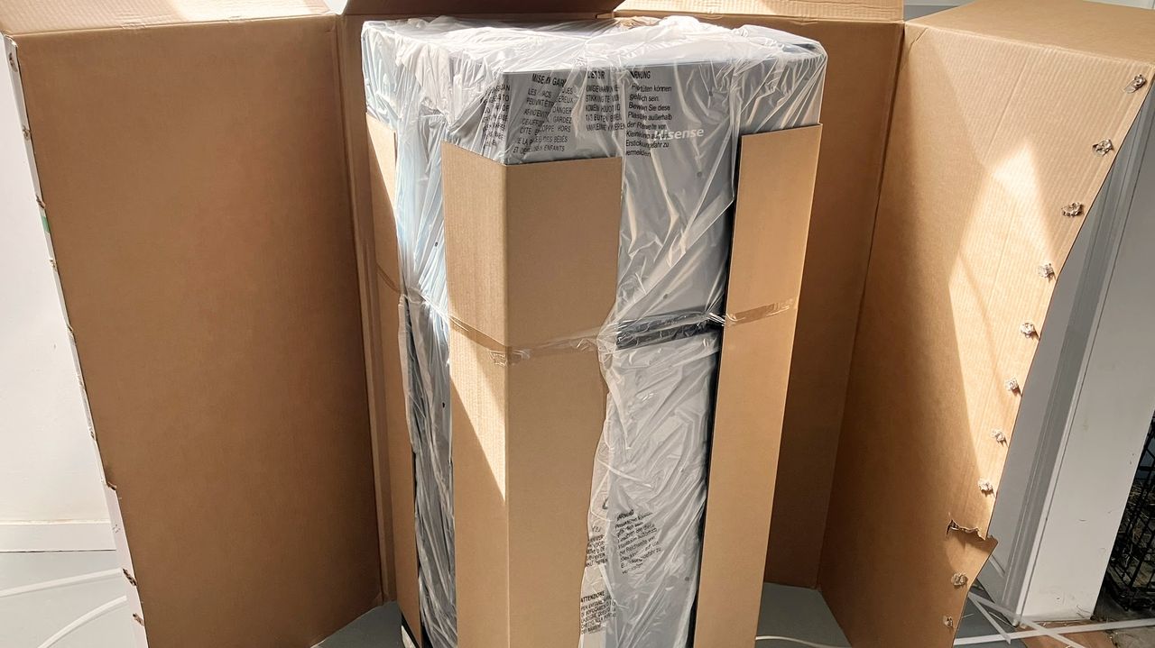 Hisense 4.4-cu ft Mini Fridge with Freezer being tested in writer's home