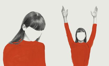 Karole Armitage at-home exercises illustrated by faceless girl with straight black hair