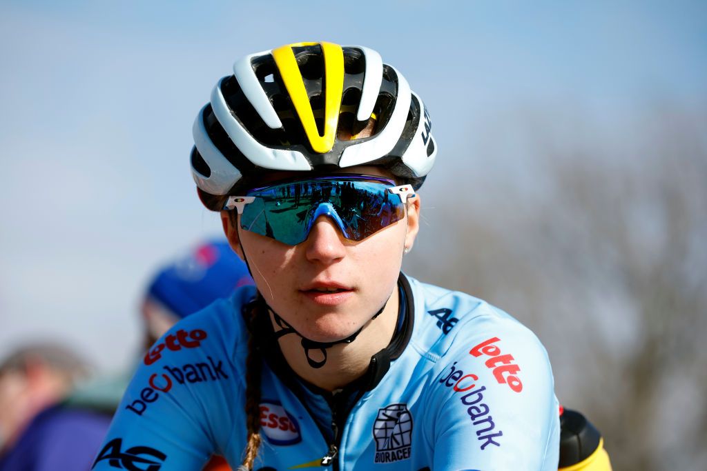 FAYETTEVILLE GEORGIA JANUARY 28 Kiona Crabbe of Belgium prior to the 73rd UCI CycloCross World Championships Fayetteville 2022 Team Relay Fayetteville2022 on January 28 2022 in Fayetteville Georgia Photo by Chris GraythenGetty Images