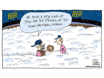 Editorial cartoon winter weather opening season