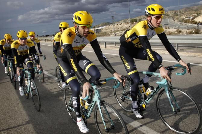 Sep Vanmarcke out training on his new Bianchi bike for 2015