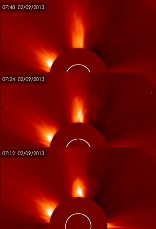 Solar Flare and Coronal Mass Ejection of Feb. 9, 2013