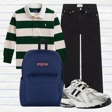 Collage of back to school kids shopping list