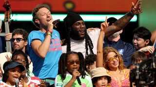 Singer-songwriter, music producer and member of Coldplay Chris Martin performs in the FIFA World Cup 2026 Final Halftime Show during the FIFA World Cup 2026 Final match at New York New Jersey Stadium on July 19, 2026