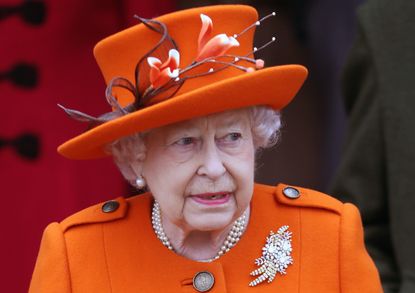 Queen Elizabeth II attends Christmas Day Church service at Church of St Mary Magdalene on December 25, 2017