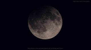 Photographer Stojan Stojanovski captured this photo of the penumbral Harvest Moon eclipse at maximum over Macedonia.