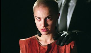 V For Vendetta shaved head Natalie Portman looks determined