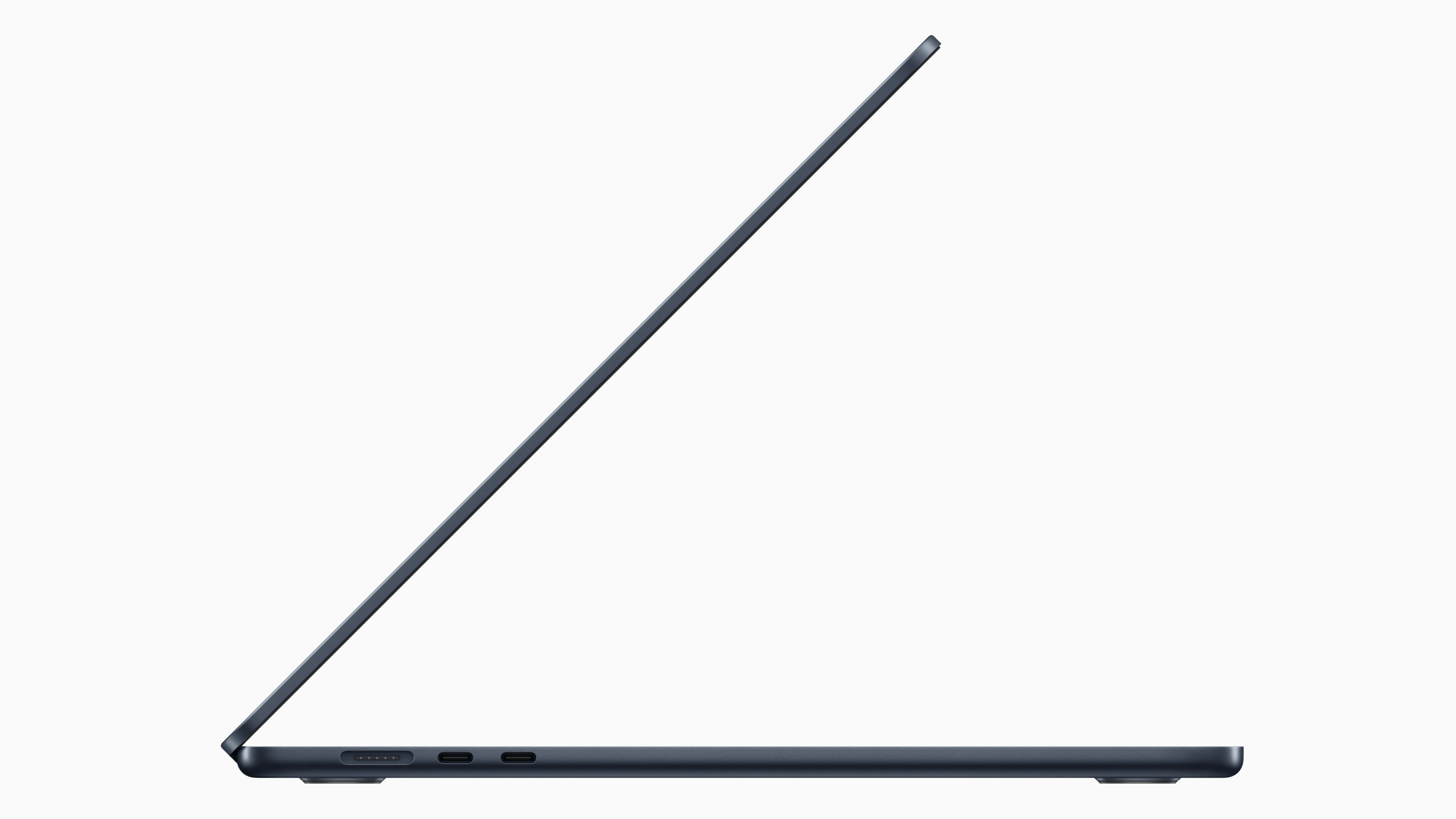 Press shots of the MacBook Air 15-inch laptop with screen open