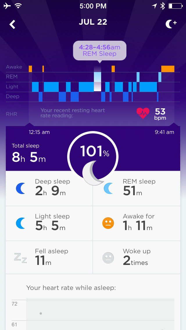 UP app sleep tracking