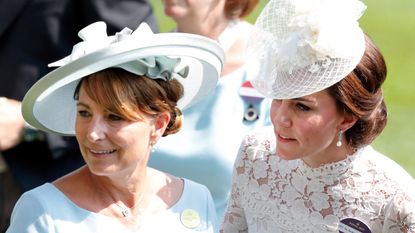 Carole Middleton and Catherine, Duchess of Cambridge attend day 1 of Royal Ascot at Ascot Racecourse on June 20, 2017 in Ascot, England. 