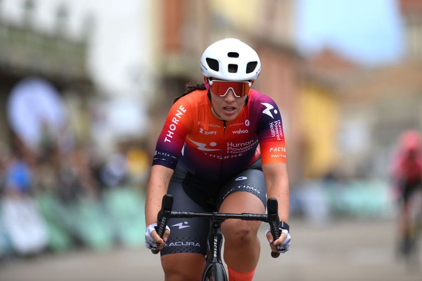 MELGARDEFERNAMENTAL SPAIN MAY 18 Linda Zanetti of Switzerland and Team Human Powered Health crosses the finish line during the the 9th Vuelta a Burgos Feminas 2024 Stage 3 a 122km stage from Roa de Duero to Melgar de Fernamental UCIWWT on May 18 2024 in Melgar de Fernamental Spain Photo by Alex BroadwayGetty Images