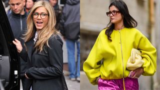 eyeglasses trends: tortoiseshell frames: Jennifer Aniston and Alice Violier