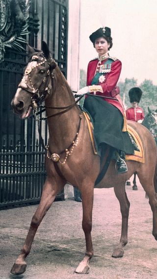 Queen Elizabeth on horseback