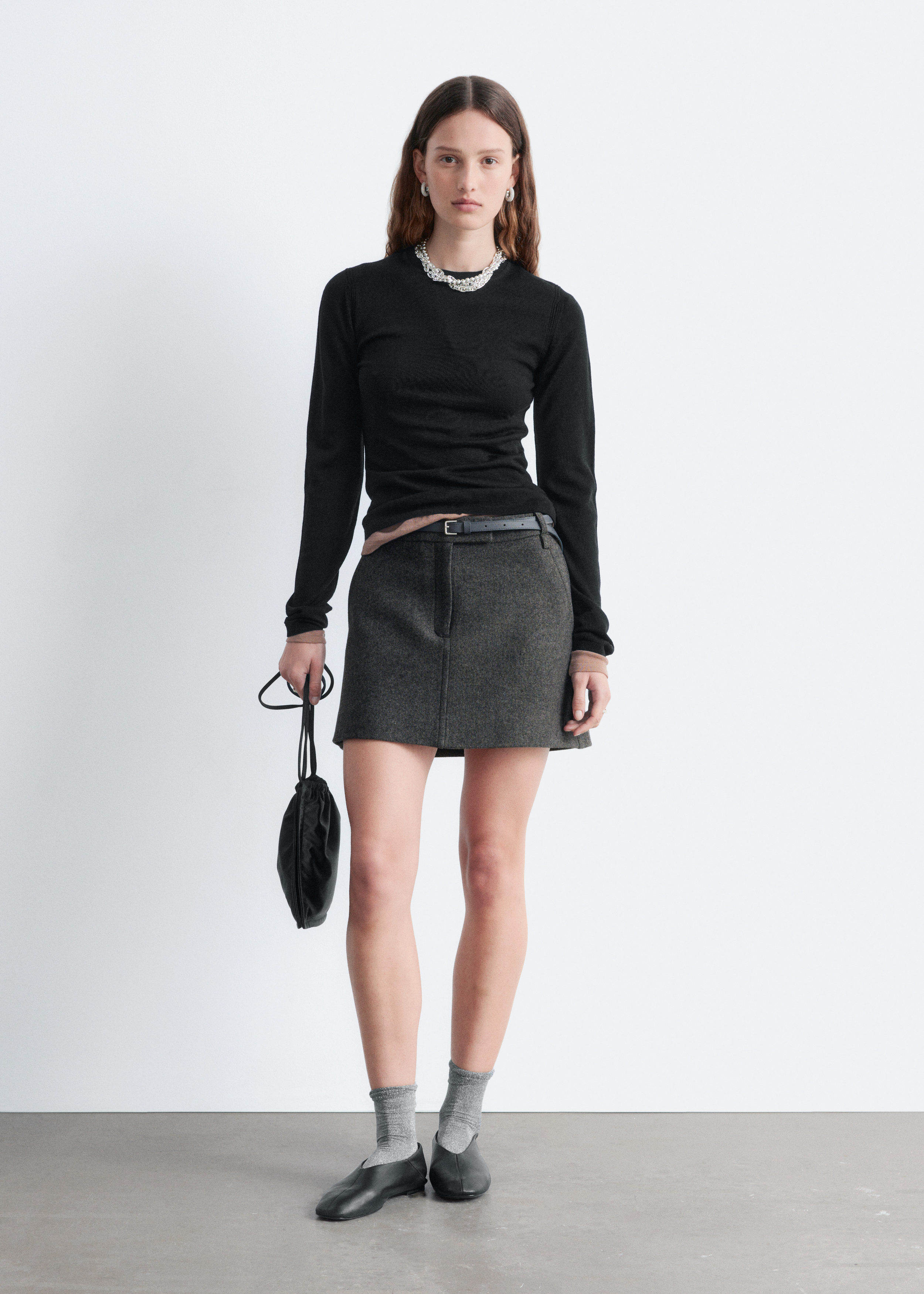 Wool Mini Skirt