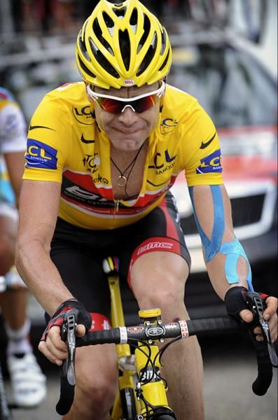 Cadel Evans (BMC Racing Team) climbs the Col de la Madeleine.