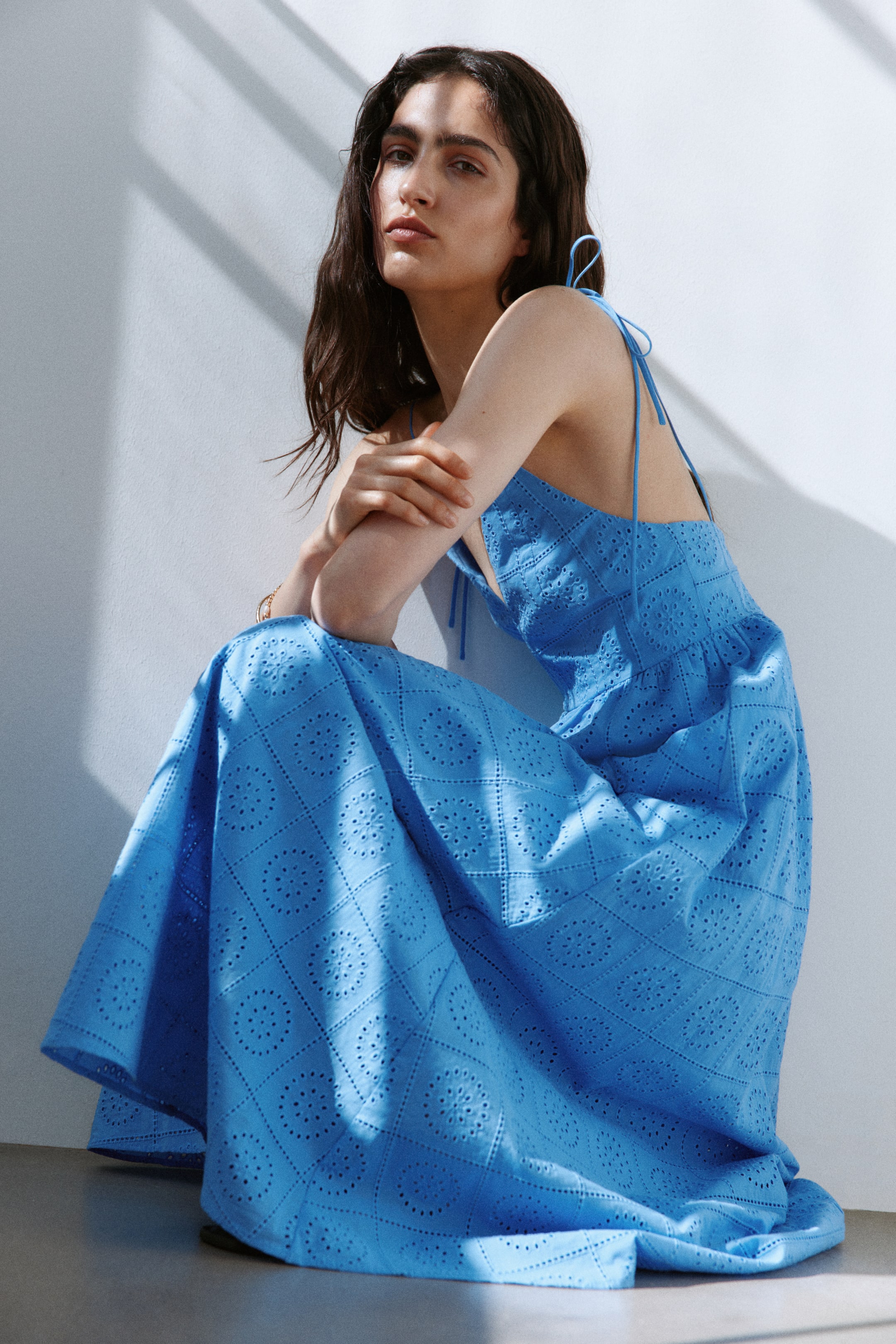 Tie-Strap Broderie Anglaise Dress