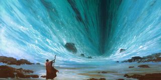 Moses parting the Red Sea in The Prince of Egypt.