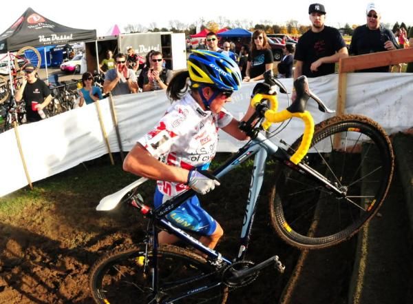 Katerina Nash (Luna Pro Team) up the steps one last time.