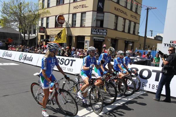 The Italian team was first to be called to the line.