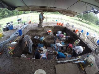 An excavation at the Debra L. Friedkin site in Texas in 2016.