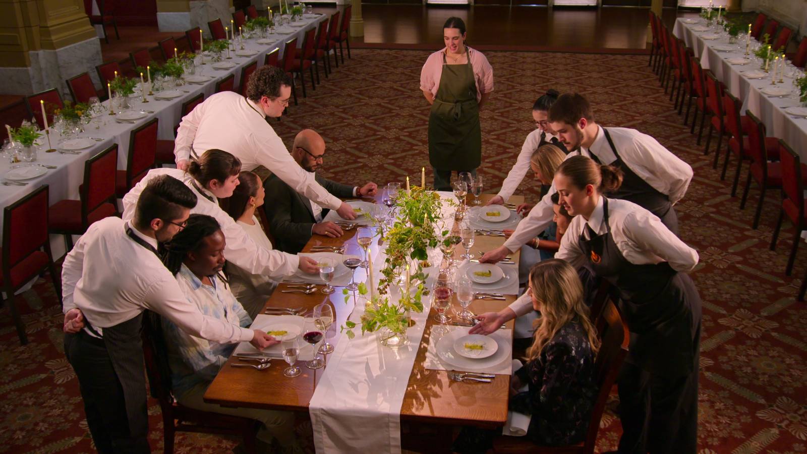 The contestants of Next Gen Chef during a challenge.