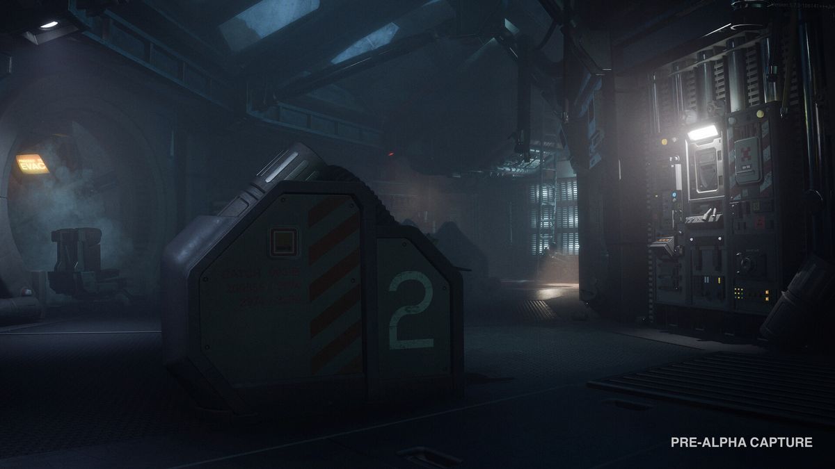 Pre-alpha screenshot from sci-fi horror game Alien Isolation 2
