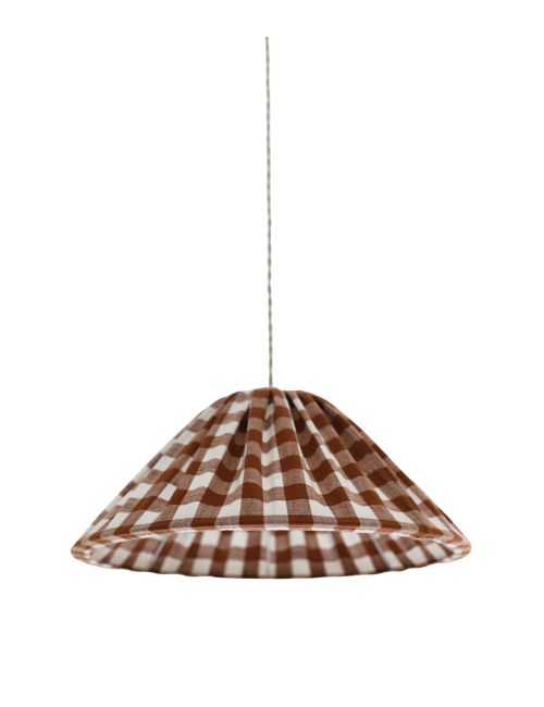Conical Pendant Light Large Checks Malala &lsquo;Terra&rsquo;