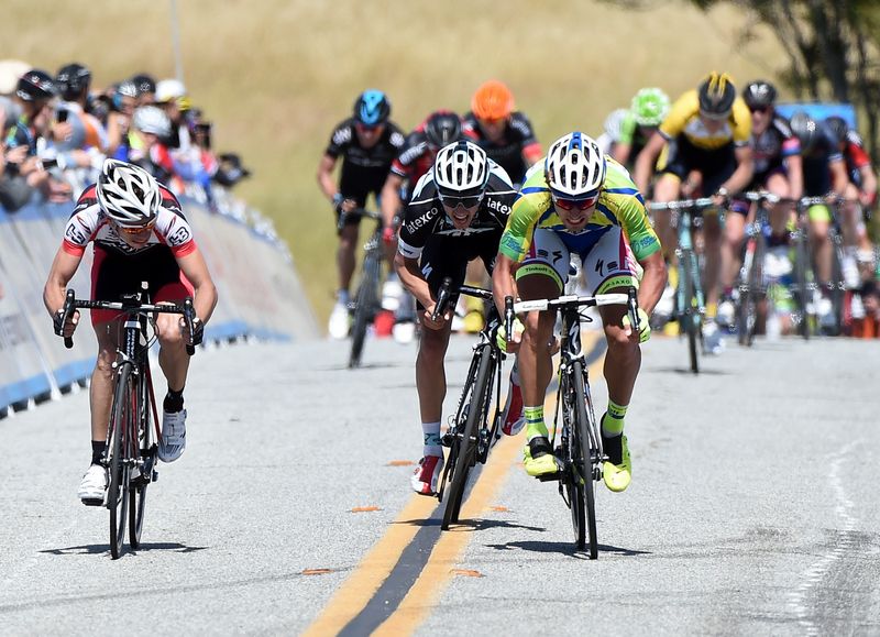 Peter Sagan (Tinkoff-Saxo) sprints to second place for the third straight day