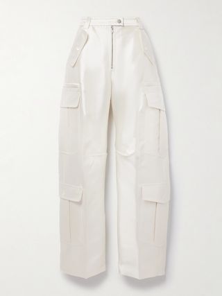 Silk and Wool-Blend Twill Wide-Leg Cargo Pants