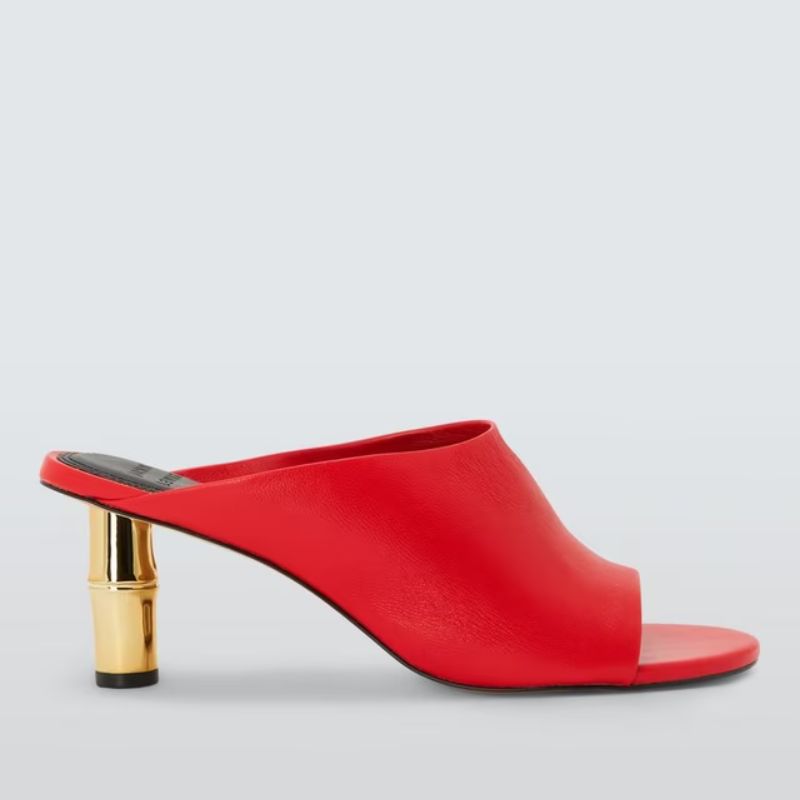 John Lewis , Bamboo Feature Heel Leather Occasion Mules