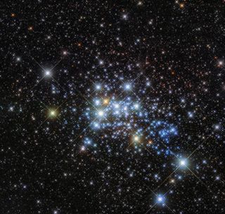 Star studded image shows supercluster Westerlund 1, home to some very large stars.