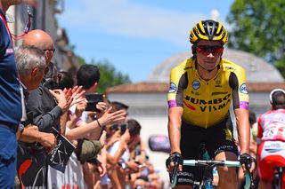 Primoz Roglic (Jumbo Visma) at the start of stage 19 of the Giro d'Italia